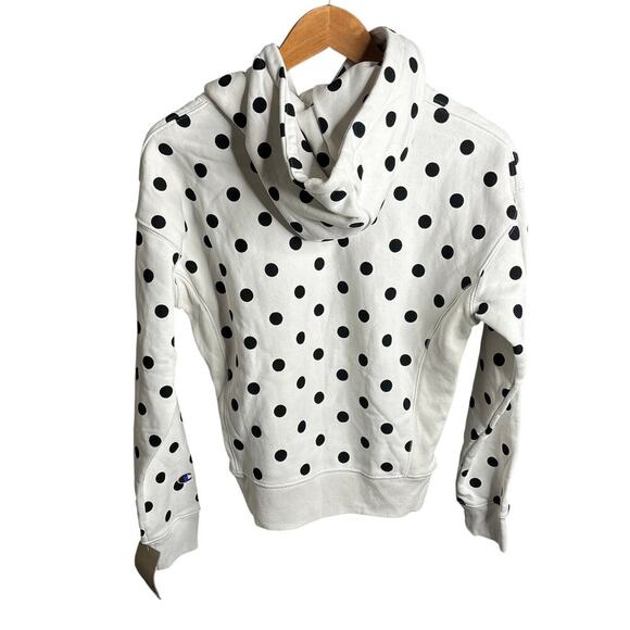 Champion Reverse Weave Polka Dot Hoodie White Size XS - Picture 4 of 5